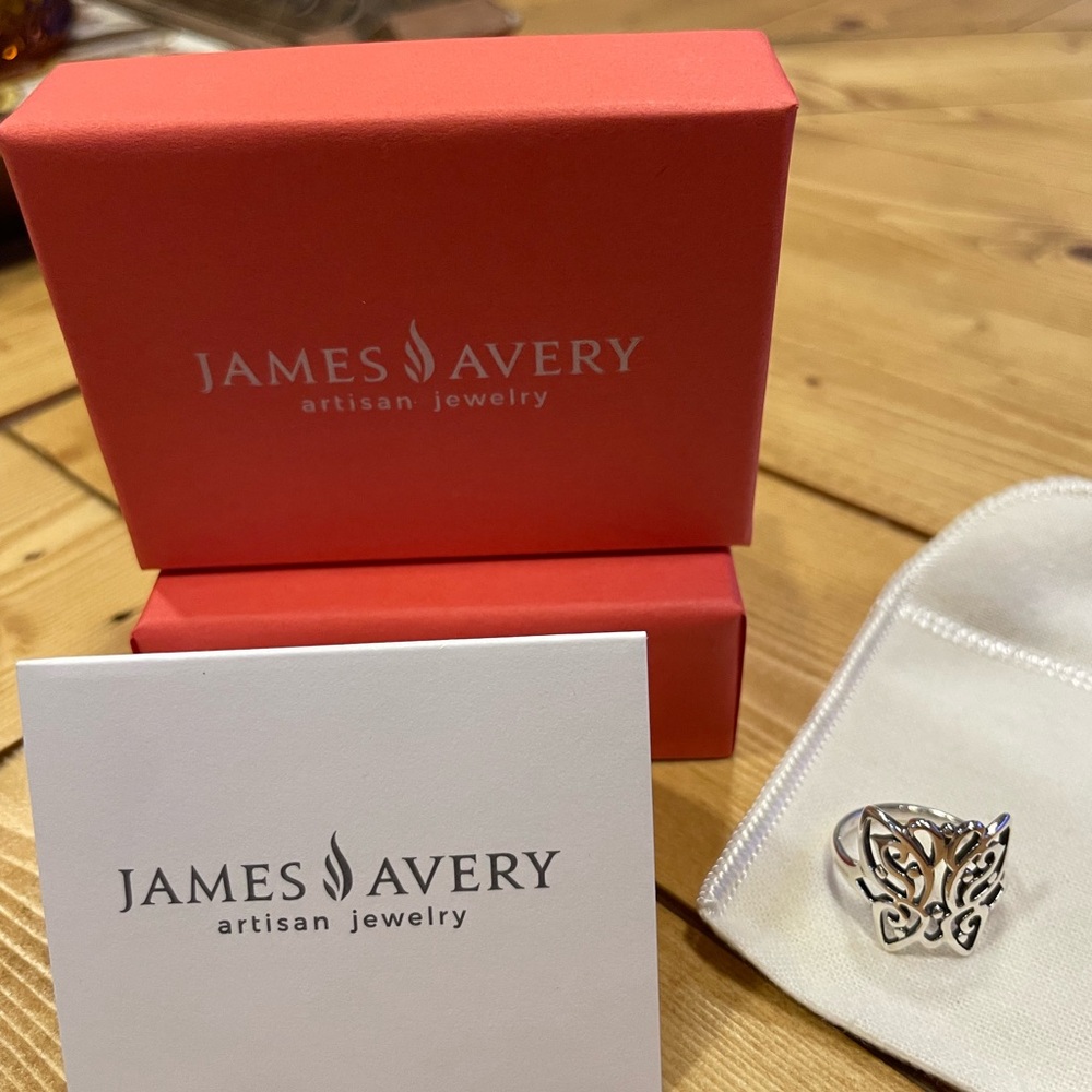 James Avery Retired/Rare Openwork Silver Butterfly Ring